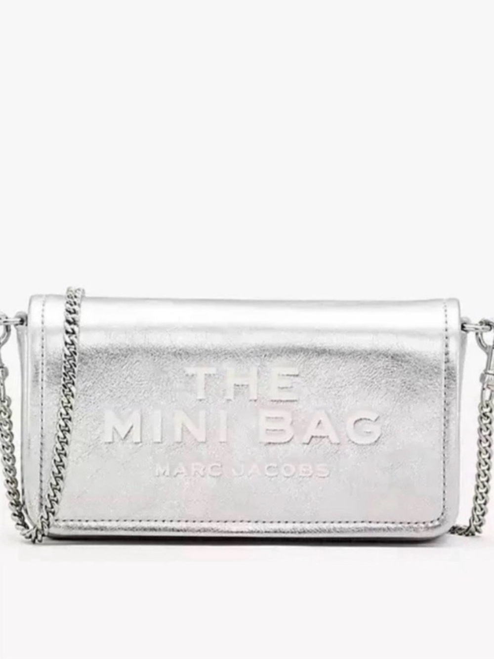 Marc Jacobs Metallic Silver Mini Bag with Chain Strap